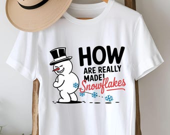 Funny Snowman PNG, How Snowflakes Are Made Humor Design, Naughty Christmas Shirt Clipart for Sublimation Print, Digital Download