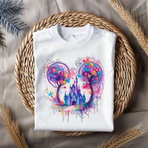 Watercolor Magical Kingdom Png, Mouse Ear Castle Png, Retro Colorful Castle Png, Sublimation Design Png, Magic Kingdom Png, Instant Download