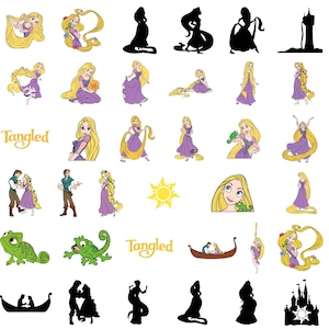 Rapunzel SVG Bundle, Rapunzel Svg Files for Cricut and Silhouette, Princess svg, Tangled Birthday, Tangled Clipart Digital Download