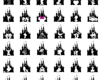 Castle SVG Bundle, Princess & Mickey Castle Clipart, Magic Kingdom SVG, Fireworks Cut Files for Cricut and Silhouette, Digital Download