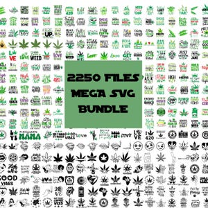 Pacchetto SVG "Erba", Pacchetto SVG "Sballato", Citazioni sull'Erba in formato SVG, Foglia di Erba in formato SVG, Marijuana in formato SVG, Cannabis in formato SVG, Buone Vibrazioni in formato SVG, File di taglio per Cricut