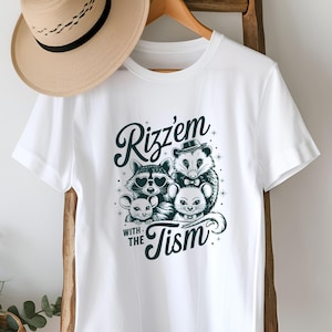 Rizz&#39;em with the Tism PNG, Funny Animal Meme Clipart, Neurodivergent Humor Squad, Autism Rizz Design, Digital Download for Shirts