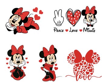 Pacote SVG da Minnie Mouse, Bolinhas de Laço, Cabeça de Minnie SVG, Aniversário SVG, Aniversário de Ratinho SVG, Ratinho Retrô SVG, Ratinho Clássico, Princesa SVG