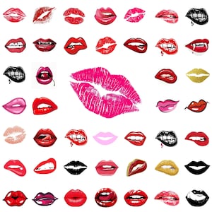 Kiss Lips SVG Bundle, Sexy Lip Clipart PNG, Glossy Mouth Svg for Cricut, Vampire Lips Png, Valentine Shirt Design, Instant Digital Download