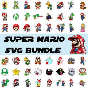 Super Mario SVG Bundle for Cricut and Sublimation, Mario Cut Files, Mario Clipart, Mario Clipart Bundle, Printable mario, Instant Download