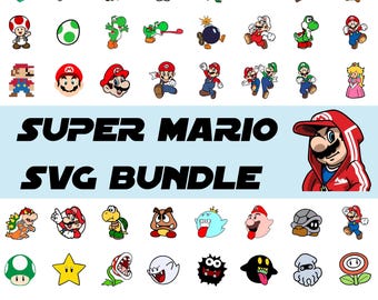 Super Mario SVG Bundle for Cricut and Sublimation, Mario Cut Files, Mario Clipart, Mario Clipart Bundle, Printable mario, Instant Download