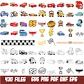 Cars SVG PNG Bundle, Lightning McQueen Clipart Set, Mater Tow Truck Vector, 430 Disney Cars Files for Cricut, Instant Download
