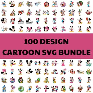 200+ Mouse Mega SVG Bundle, Cartoon Characters SVG PNG for Cricut & Silhouette, Digital Files, Holidays, Birthday Designs