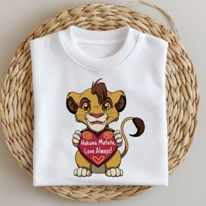 Simba Valentine PNG, Hakuna Matata Heart Clipart, Cute Lion Love Design, Romantic Cartoon PNG for Sublimation, Digital Download