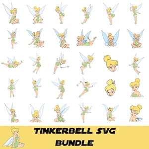 Tinkerbell SVG Bundle, Tinkerbell Svg & Png Files for Cricut, Believe Tinkerbell Png, Fairy Svg for Shirt, Princess Clipart Instant Download