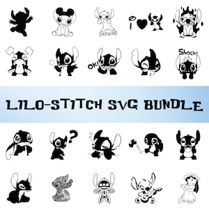 Stitch Svg Bundle, Cartoon SVG Bundle, Lilo and Stitch Bundle, Ohana svg, Stitch clip art, Stitch svgs, Lilo and Stitch-Digital Downloads
