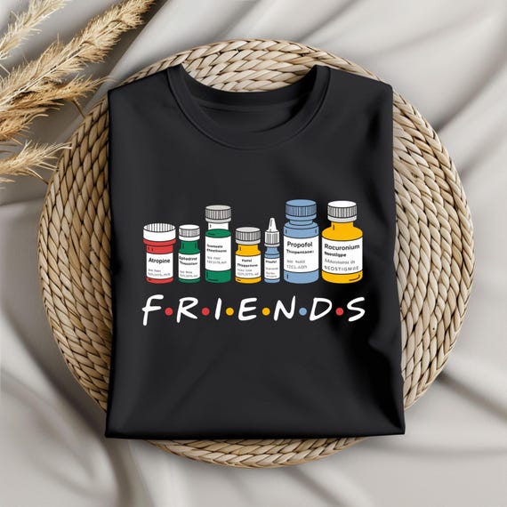 Anesthesia Drugs Friends PNG, Funny Medical Pharmacology Clipart, Nurse Doctor Sublimation Design for Scrubs and Gifts, Digital Download