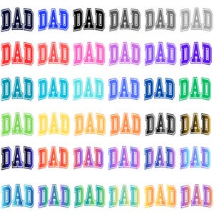 Paquete PNG de papá colorido, letras retro de papá para sublimación, diseño de camiseta del Día del Padre, clipart de papá imprimible, descarga digital