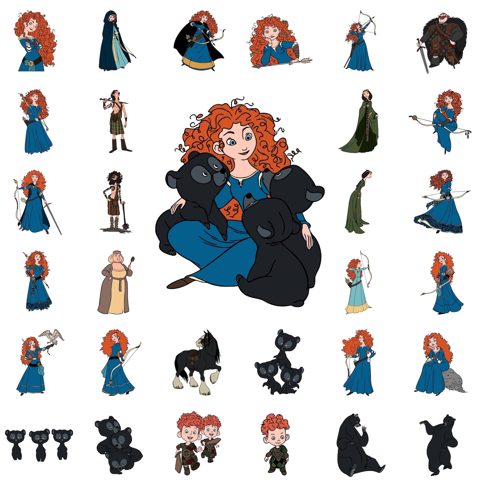 Brave SVG PNG Bundle, Merida Clipart for Cricut & Sublimation, Layered ...