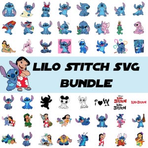 Lilo and Stitch SVG Bundle for Cricut and Sublimation, Stitch Cut Files, Stitch Clipart, Cricut Svg, Silhouette Svg, Stitch Layered
