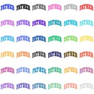 Paquete de texto universitario de papá PNG, diseño de letra retro en negrita para papá, clipart multicolor para sublimación, vaso, camiseta, descarga instantánea