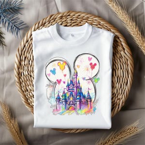 Watercolor Magical Kingdom Png, Mouse Ear Castle Png, Retro Colorful Castle Png, Sublimation Design Png, Magic Kingdom Png, Instant Download