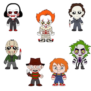 Mini Horror SVG Bundle, Halloween Horror Characters SVG, Horror Friends Svg for Cricut, Scary Movie Svg Files, Instant Digital Download