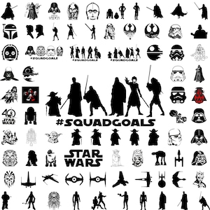 Star Wars Svg Bundle, Star Wars Svg, Star Wars Png, Svg Files For Cricut, Darth Vader Svg, Mandalorian Svg, Star Wars Cricut, Digital Files