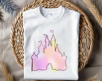 Akvarell magiskt kungarike png, musöra slott png, retro färgglatt slott png, sublimeringsdesign png, magiskt kungarike png, omedelbar nedladdning