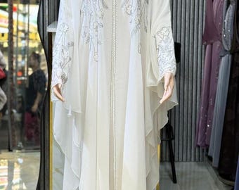 Elegant Embroidered Abaya – Nikkah Kaftan, Dubai Maxi Dress