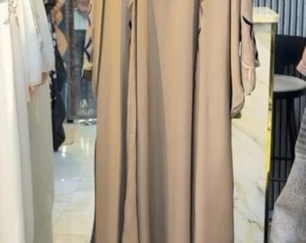 Elegante abaya abierta bordada, vestido islámico, Ramadán Eid