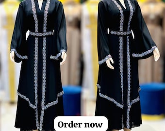 Abaya bordada JABIHNOOR / Vestido modesto de lujo / Elegante ropa islámica para mujer