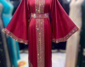 Abaya bordada JABIHNOOR / Vestido modesto de lujo / Elegante ropa islámica para mujer