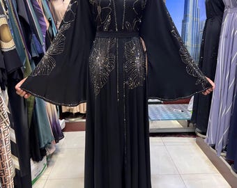 Abaya bordada JABIHNOOR / Vestido modesto de lujo / Elegante ropa islámica para mujer