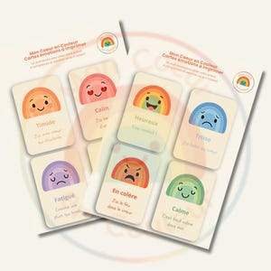 Emotionskarten – Gedrucktes Set für Kinder – Identifizieren, Benennen, Beruhigen (Montessori, Freundlichkeit)