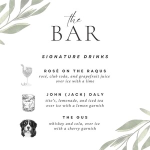 Wedding Bar Menu & Signature Drink Sign