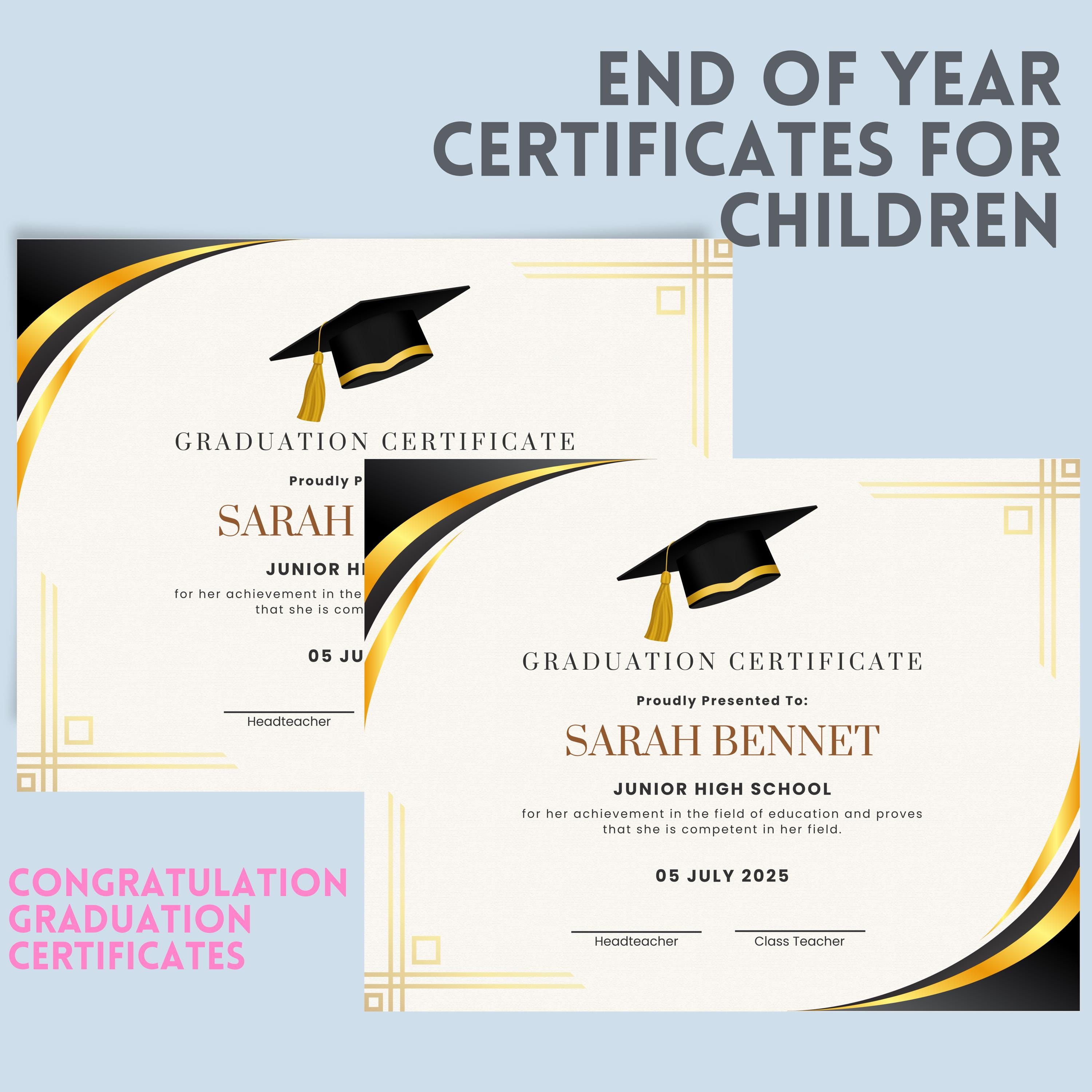 Fall Graduation Certificate Graduation Certificate Template | Printable Graduation Award | Fully ...