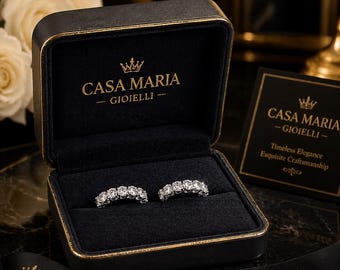 Espléndido manguito de oreja de diamantes / oro blanco de 10 quilates / diamantes naturales 1.18ctw / Casa Maria Gioielli
