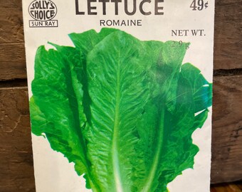 Vintage Seed Packet Lettuce ‘Romaine’ Unopened from Puget Seed Company Inc.