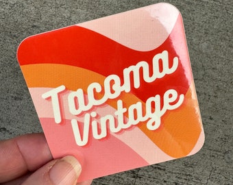 Tacoma Vintage Sticker Retro Groovy Die Cut