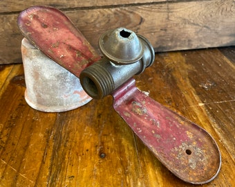 Vintage Metal Sprinkler Rusty Red Pass Through