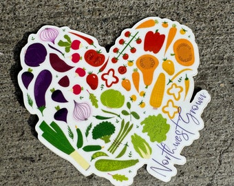 Northwest Grown Sticker Die Cut Vegetable Rainbow