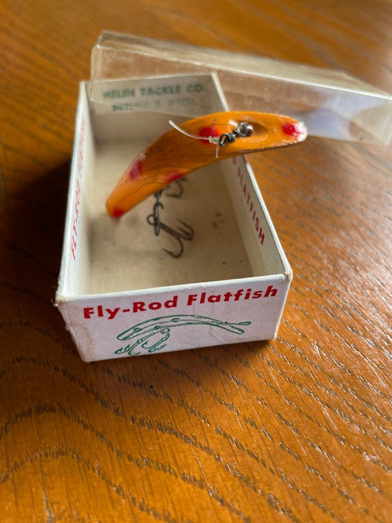 Vintage Helin Tackle Company Flatfish Lure With Box F6 Orange With
