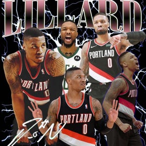 Damian Lillard PNG File, Damian Lillard Digital FILE, PNG Ready print to T-Shirt