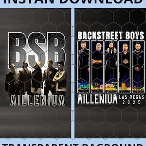 Backstreet Boys 2 PNG-Datei, millenium las Vegas 2025 2 Digitale DATEI, PNG-fertiger Druck auf T-Shirt