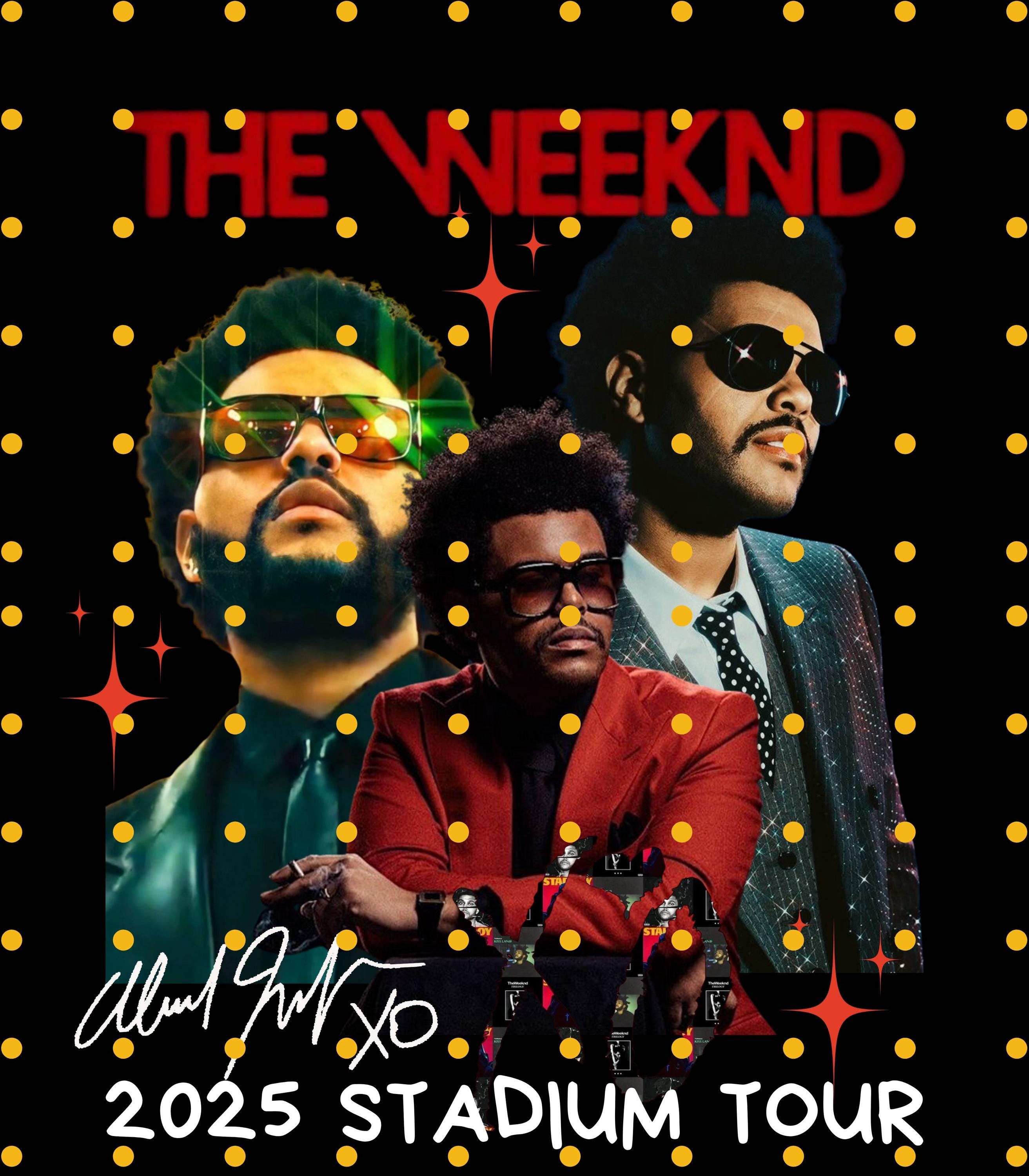 The weeknd PNG File, The weeknd 2025 stadium tour Digital FILE, PNG Ready print to T-Shirt