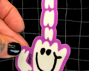 Happy finger glow in the dark sticker