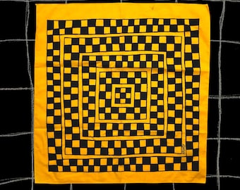 RAD checker bandana in gold or hot pink