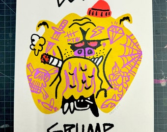 Boss Grump hand pulled print