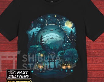 Camiseta unisex de Totoro, inspirada en Totoro, de anime, kawaii, ideal para amantes del anime, inspirada en Studio Ghibli.