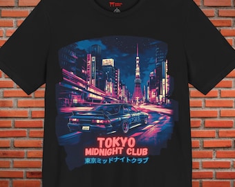Tokyo Midnight Club T‑shirt, Retro JDM Car, Vaporwave Japanese