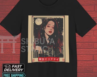 Camiseta Tokyo City Pop: Camiseta gráfica retro de estilo urbano japonés, camiseta gráfica con estética retro, ropa urbana Harajuku, camiseta estilo anime Vaporwave