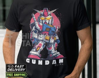 Camiseta vintage de Gundam, camiseta retro de mechas japonesas, camiseta gráfica de manga de los 90, traje móvil Bandai, ropa de calle japonesa unisex, regalo otaku