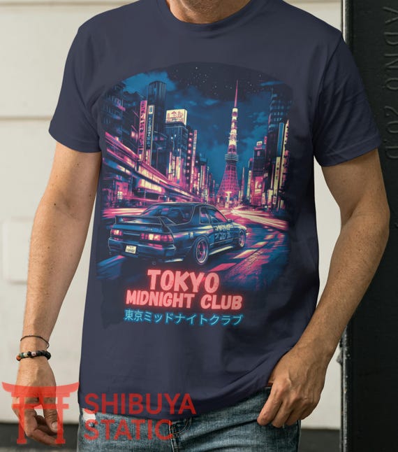 Tokyo Midnight Club T‑shirt, Retro JDM Car, Vaporwave Japanese