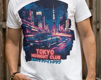 Tokyo Midnight Club T‑shirt, Retro JDM Car, Vaporwave Japanese